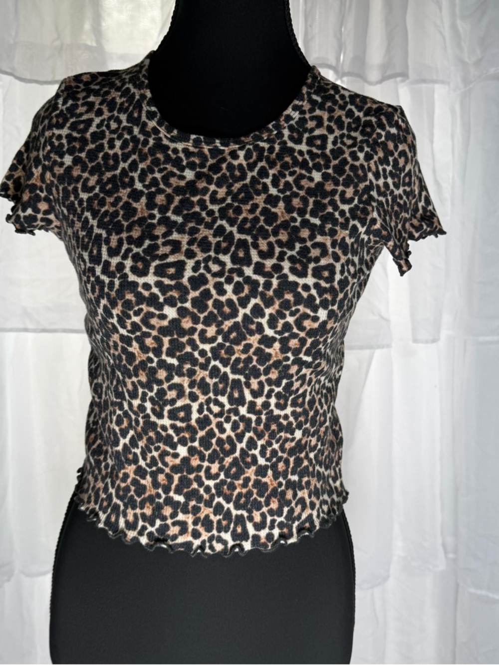 American Eagle Outfitters Leopard Print Crop Top - Brown & Black